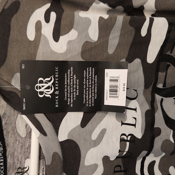 Rock & Republic camouflage long sleeve men's t-shirt. Sz M - Picture 5 of 6